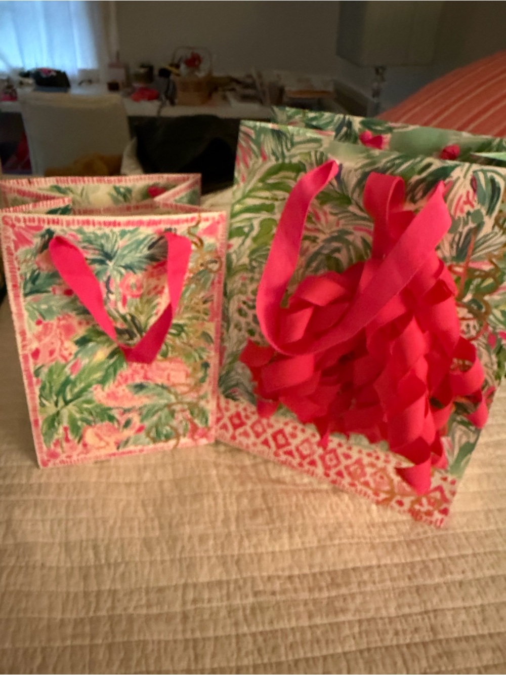 Lilly Pulitzer gift bags and bows